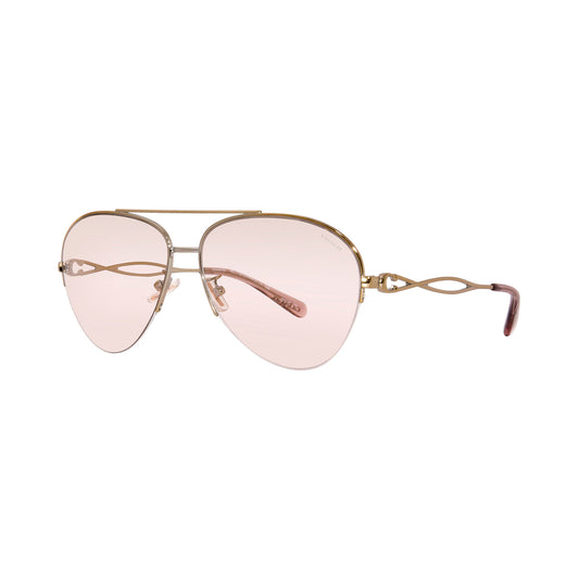 Coach Women's Light Gold Metallic Pilot Sunglasses HC7124 90054E