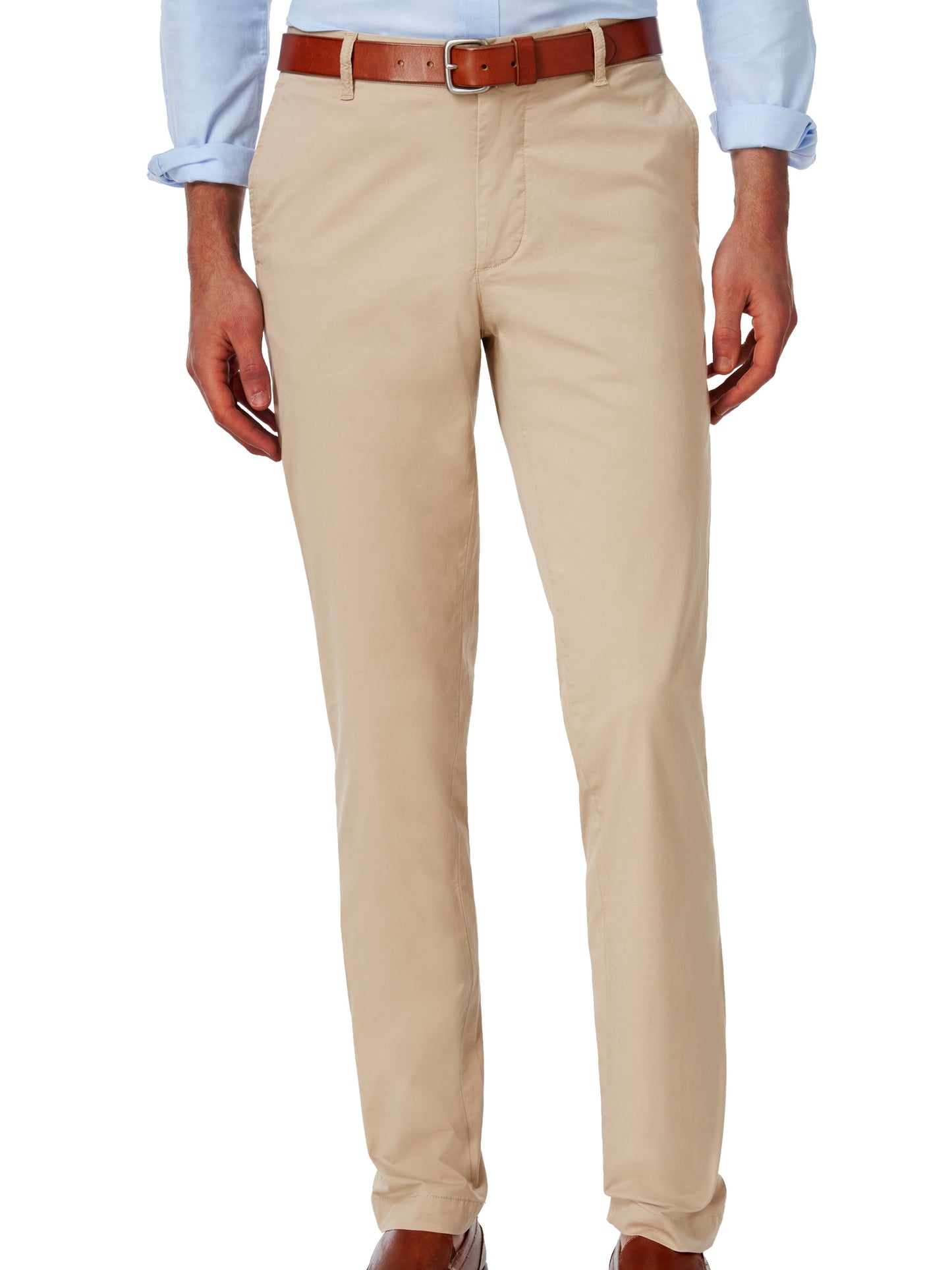 Lacoste Men's Macaroon Slim-Fit Twill Flat Front Pants