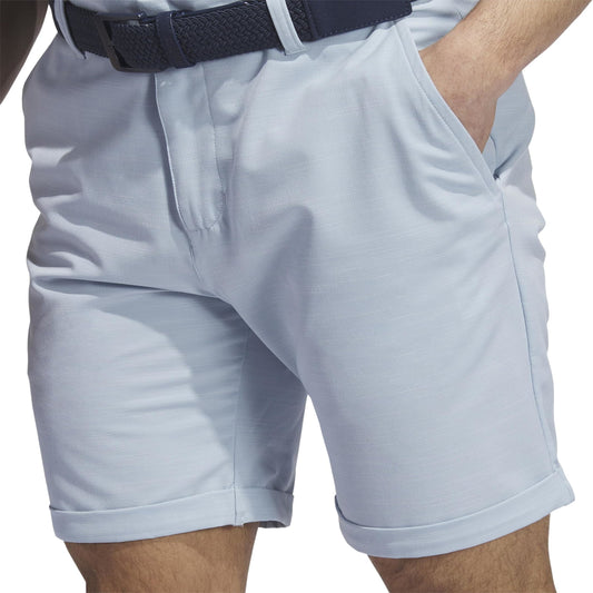 Adidas Golf Men's Wonder Blue Textured Flat Front Cuffed Golf Shorts