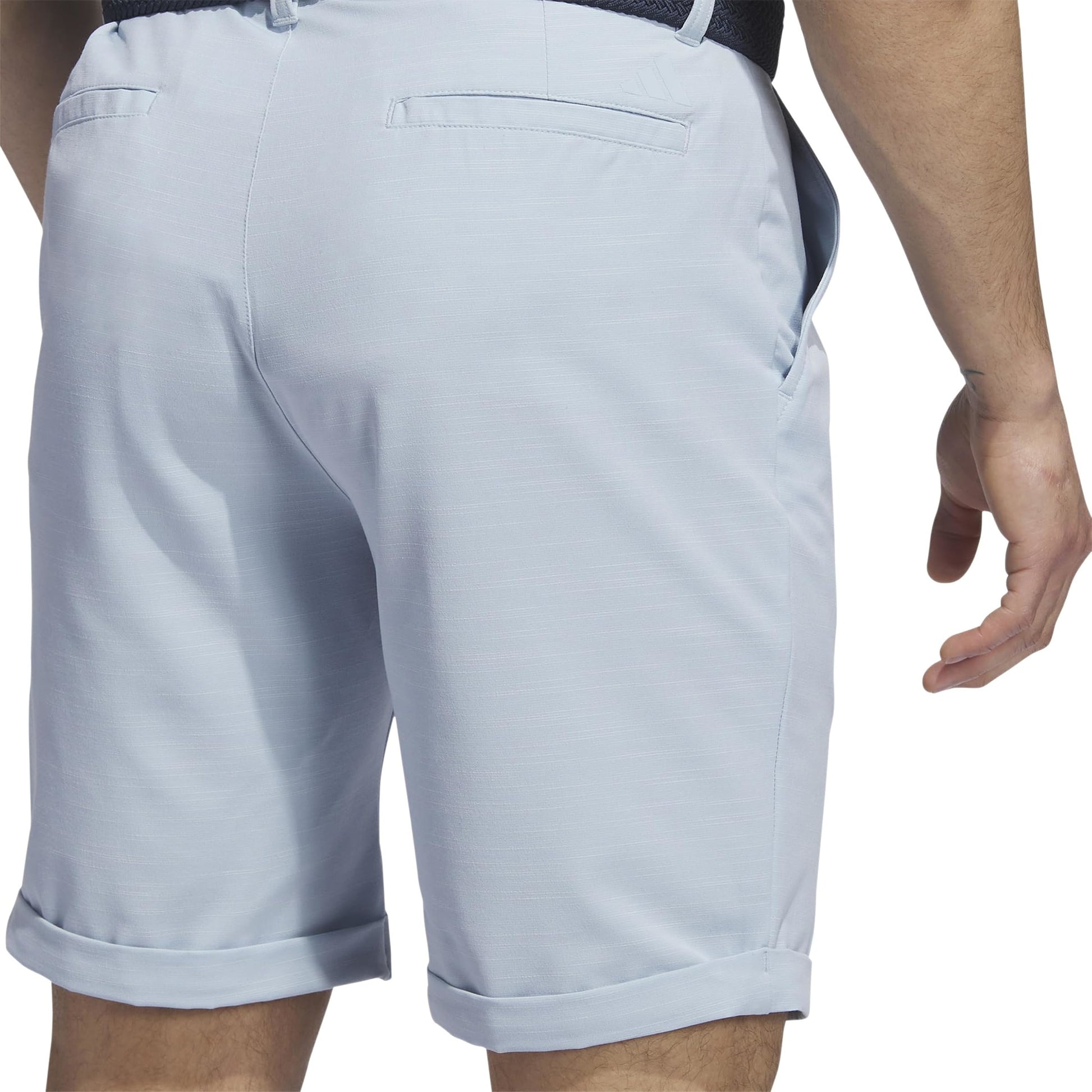 Adidas Golf Men's Wonder Blue Textured Flat Front Cuffed Golf Shorts