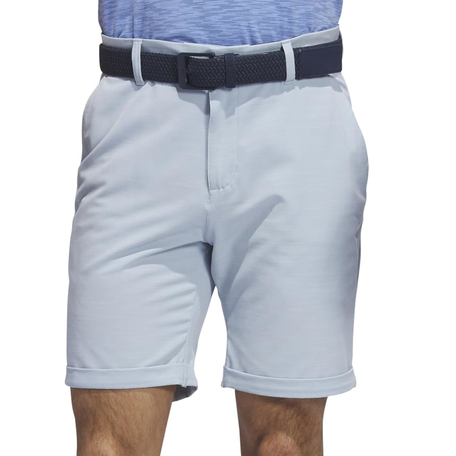 Adidas Golf Men's Wonder Blue Textured Flat Front Cuffed Golf Shorts
