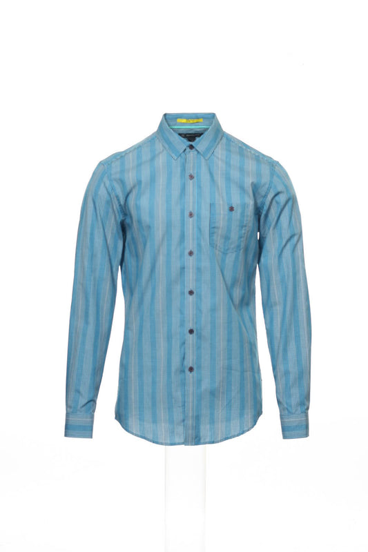 INC International Concepts Men's Aqua Plaid Button Down Shirt