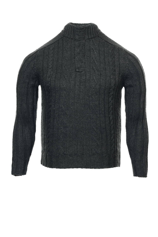 INC International Concepts Men's Gray Cable Knit Half Zip Sweater