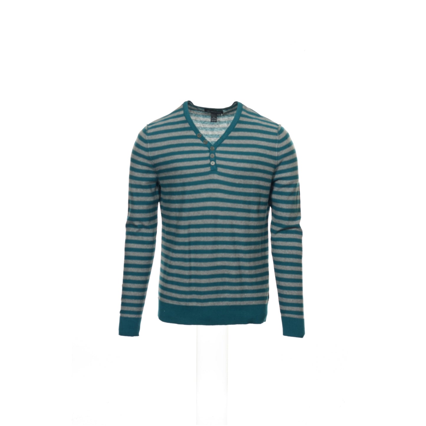 INC International Concepts Men's Green Striped V-Neck Sweater