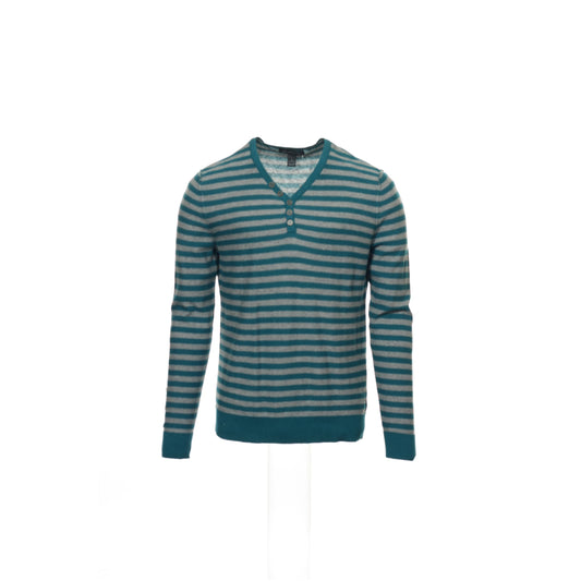 INC International Concepts Men's Green Striped V-Neck Sweater