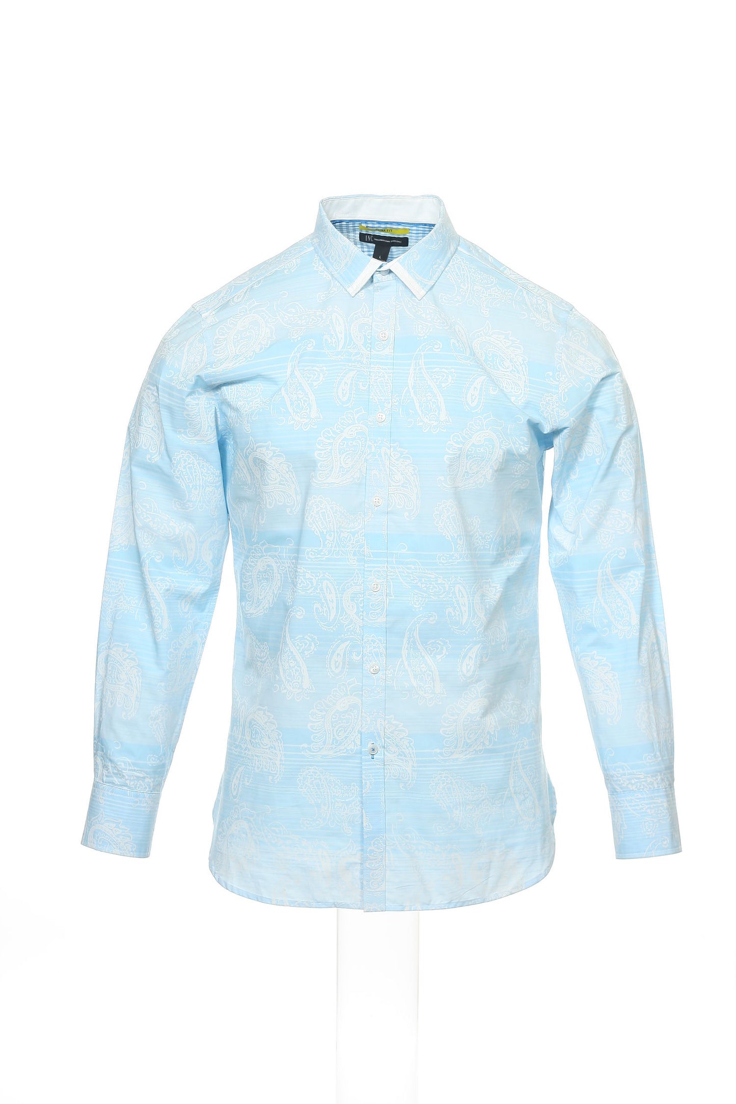 INC International Concepts Mens Light Blue Paisley Button Down Shirt