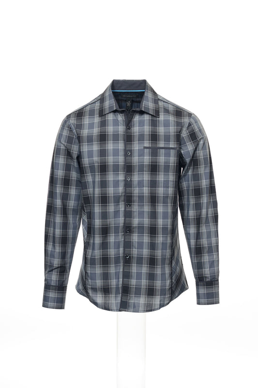INC International Concepts Men's Gray Plaid Button Down Shirt