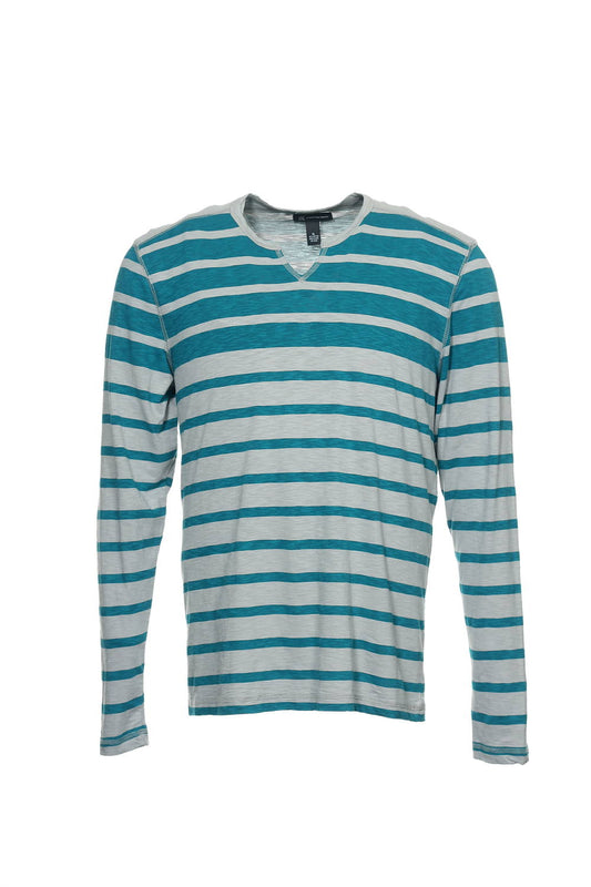 INC International Concepts Men's Gray Striped Pullover Shirt