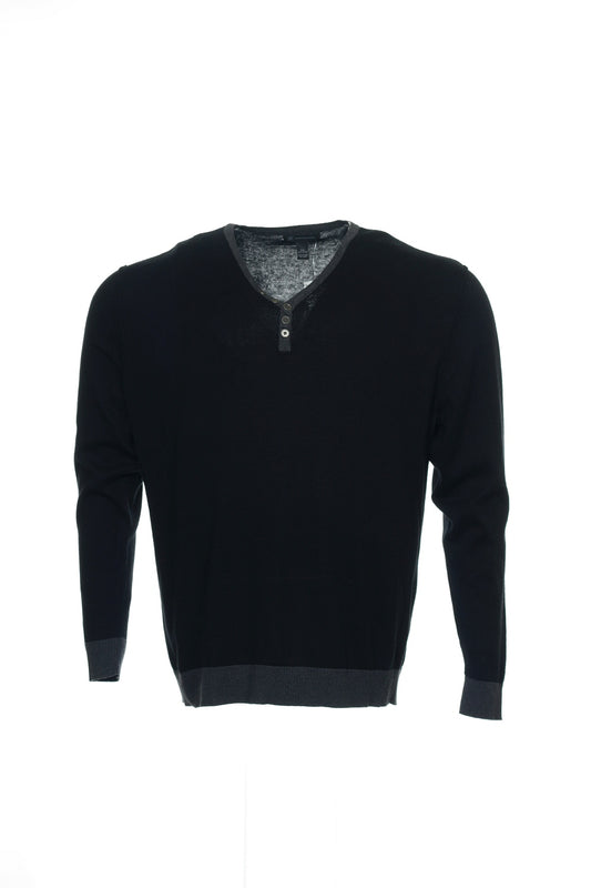 INC International Concepts Mens Black Cotton V-Neck Sweater