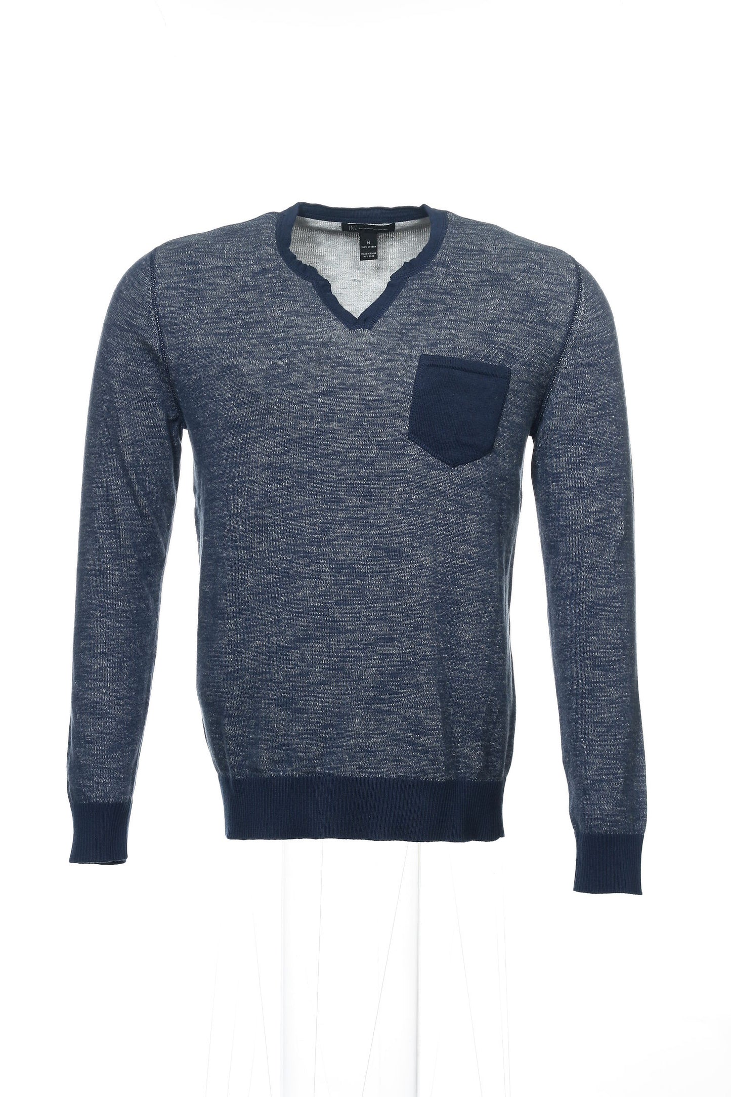 INC International Concepts Men's Blue Heather V-Neck Sweater