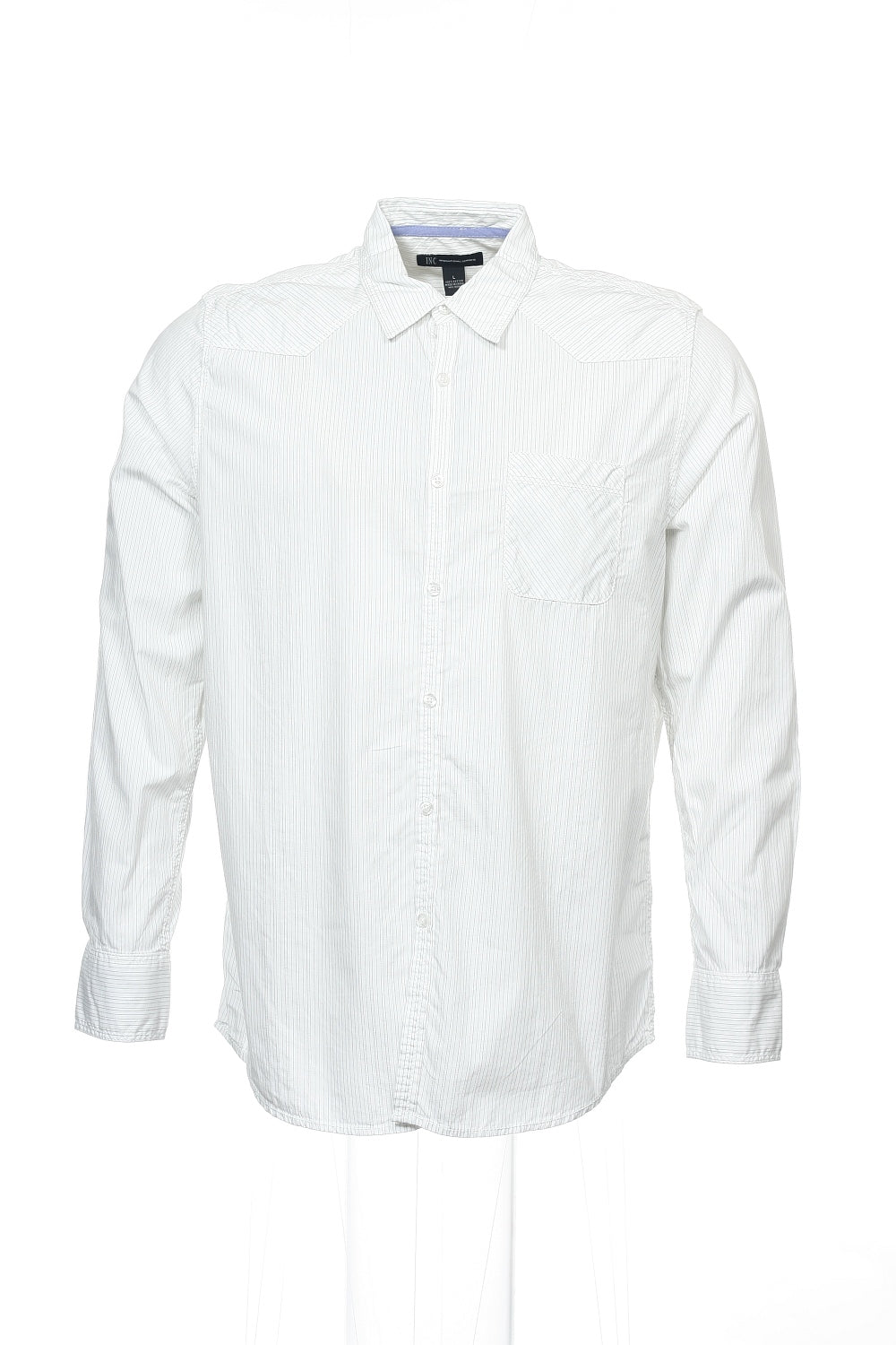 INC International Concepts Men's White Pinstripe Button Down Shirt