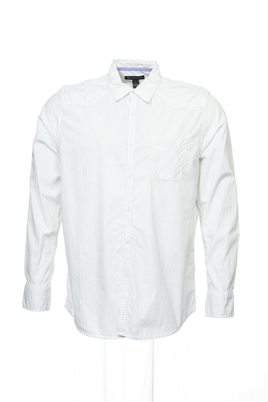 INC International Concepts Men's White Pinstripe Button Down Shirt