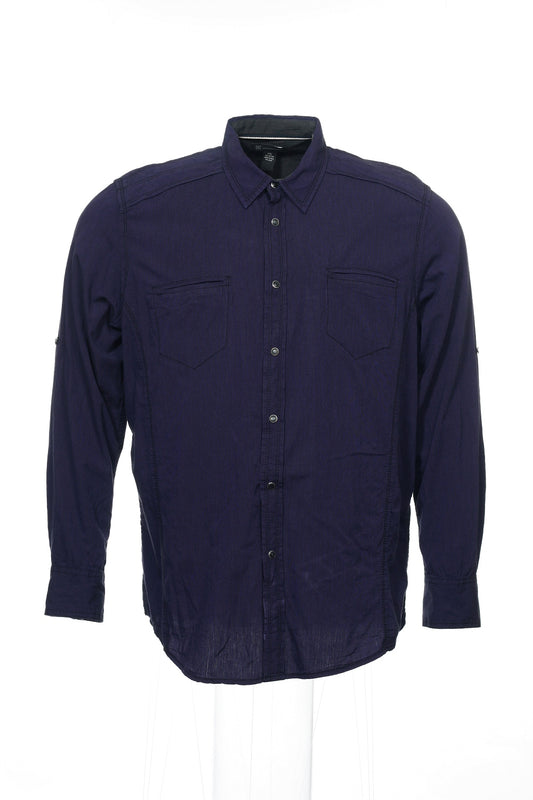 INC International Concepts Men's Purple Micro Vertical Striped Button Down Shirt