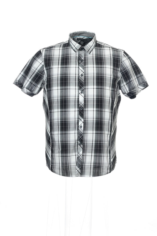 INC International Concepts Men's Black Plaid Camp Shirt