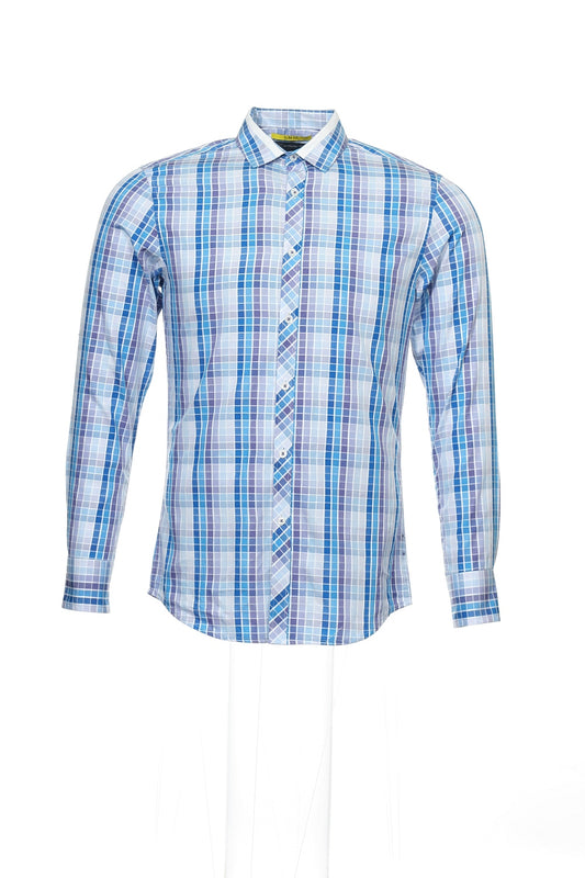 INC International Concepts Men's Purple Checked Button Down Shirt