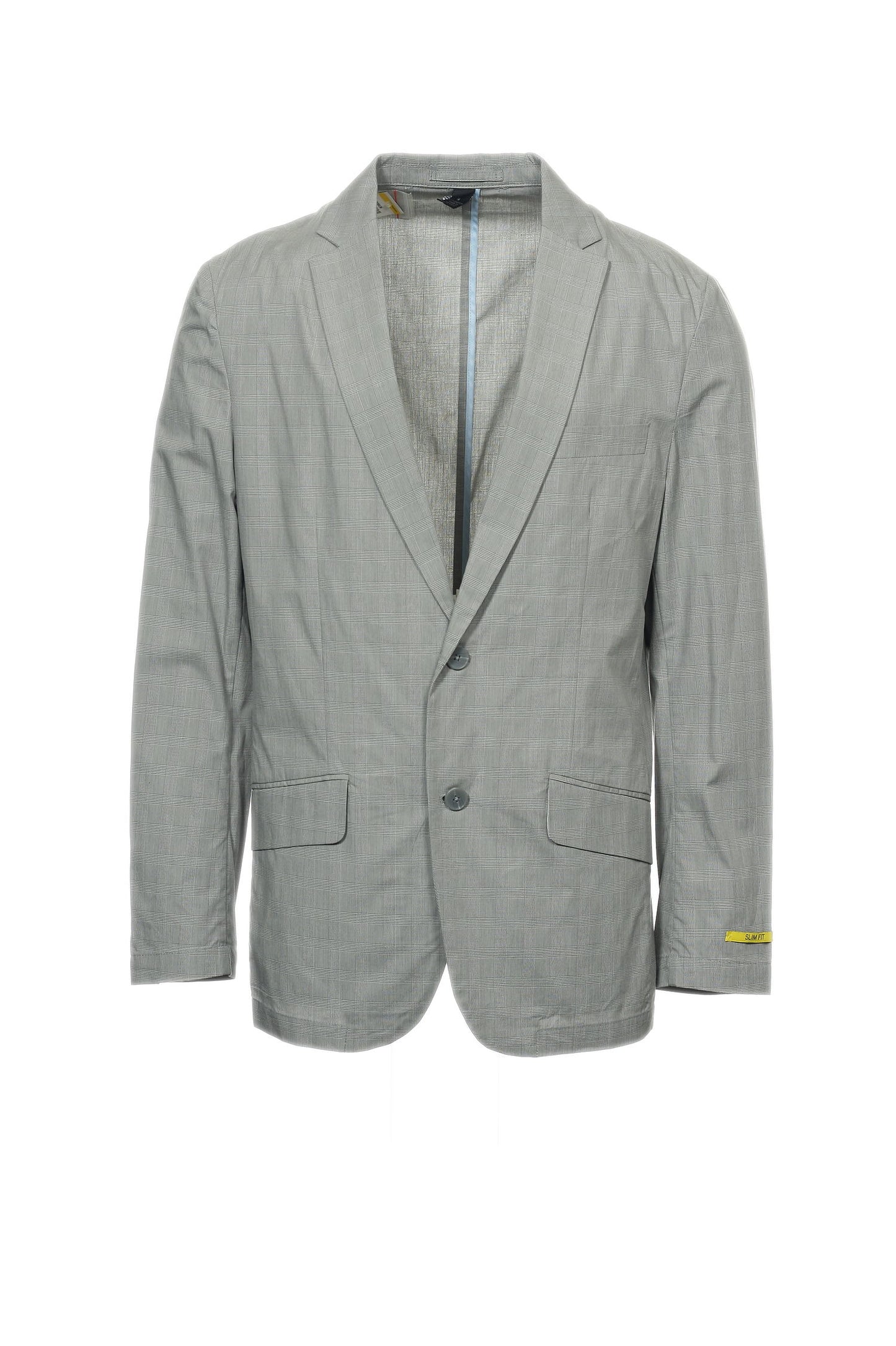 INC International Concepts Men's Grey Plaid Window Pane 2 Button Sport Coat