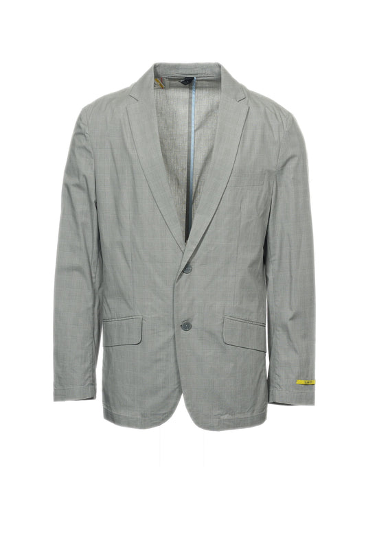 INC International Concepts Men's Grey Plaid Window Pane 2 Button Sport Coat