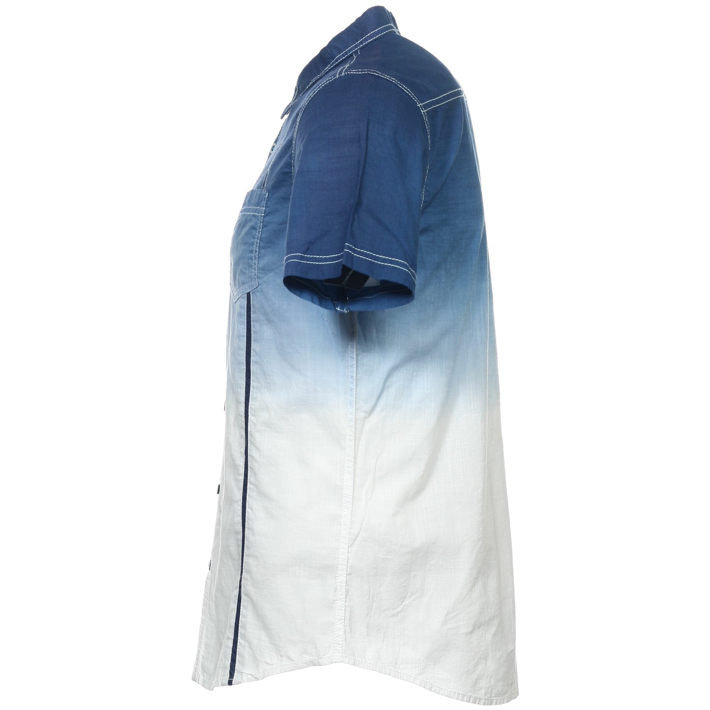 INC Intl Concepts Men’s Short Sleeve Blue White Gradient Shirt Button Front