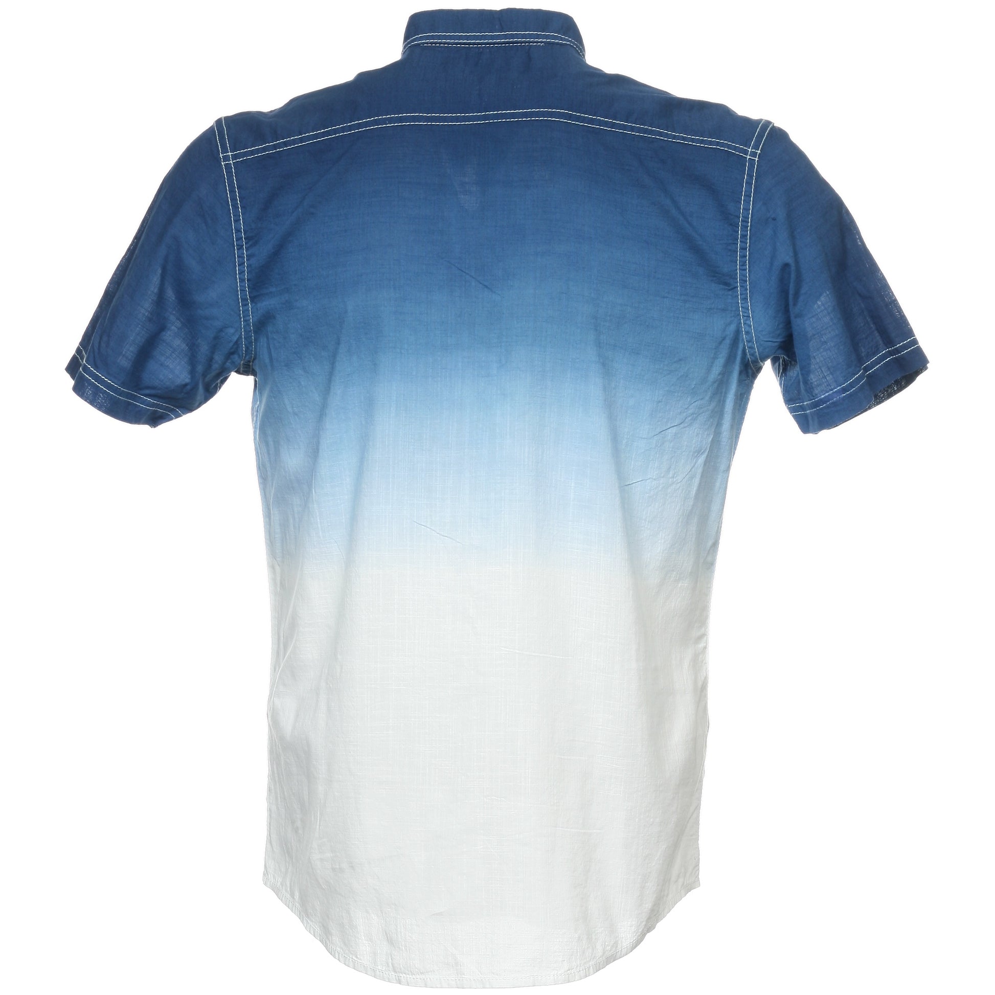 INC Intl Concepts Men’s Short Sleeve Blue White Gradient Shirt Button Front