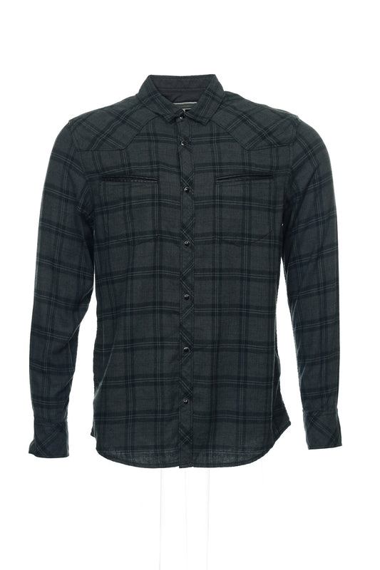 INC International Concepts Men's Gray Window Pane Button Down Shirt