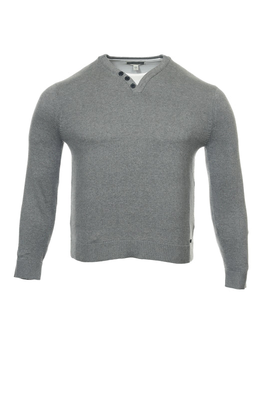 INC International Concepts Men's Gray Heather Henley Sweater