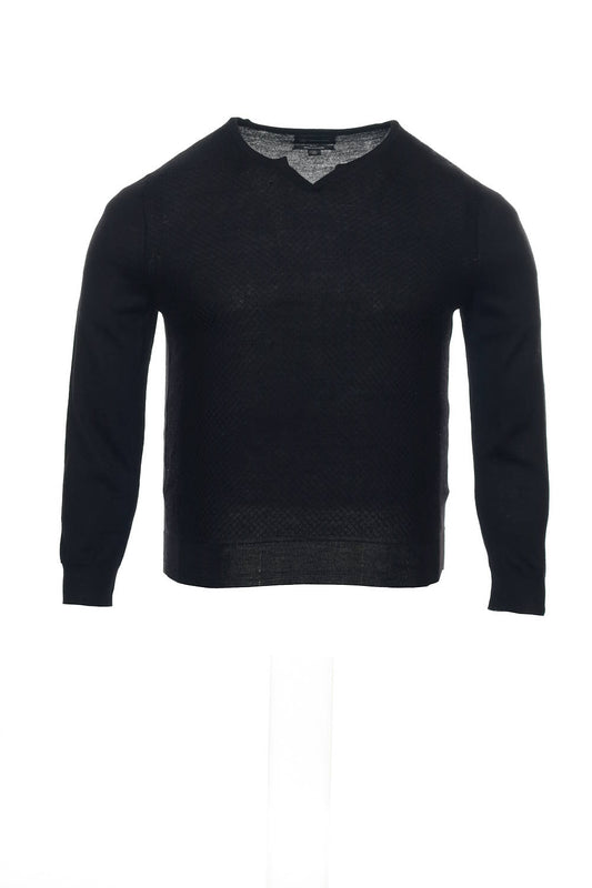 INC International Concepts Men's Black Embroidered Henley Sweater