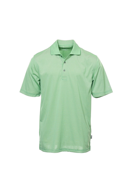 Izod Golf Men's Green Micro Striped Polo Shirt