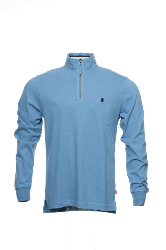 Izod Mens Light Blue Half Zip Sweatshirt