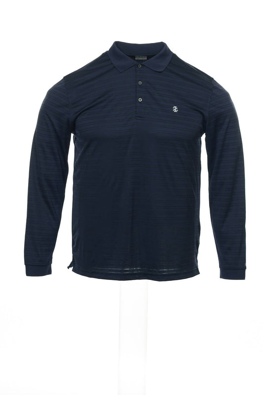 GOLF by Izod Men's Blue Micro Horizontal Striped Polo Shirt
