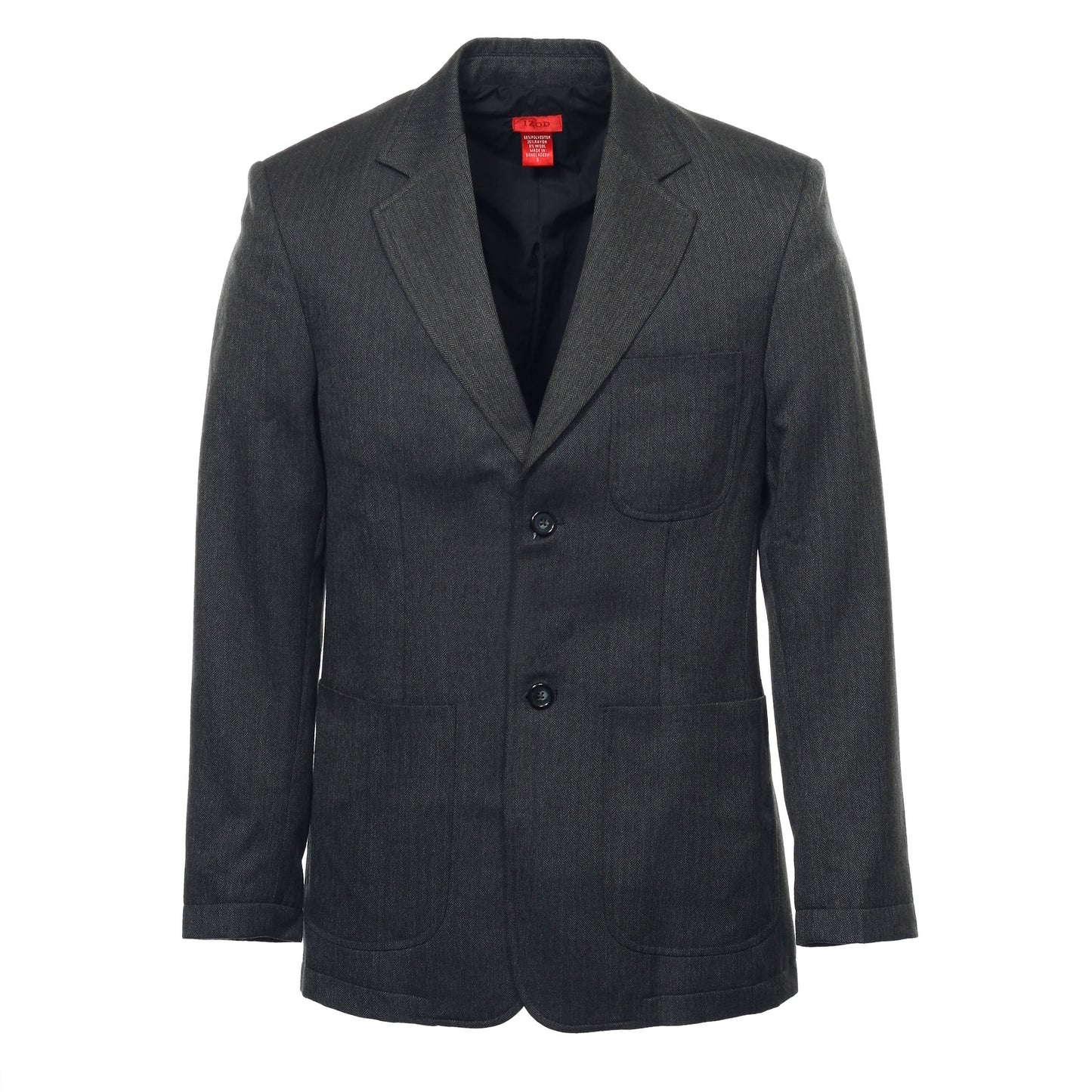 IZOD Mens Charcoal Herringbone 2 Button Sport Coat Jacket