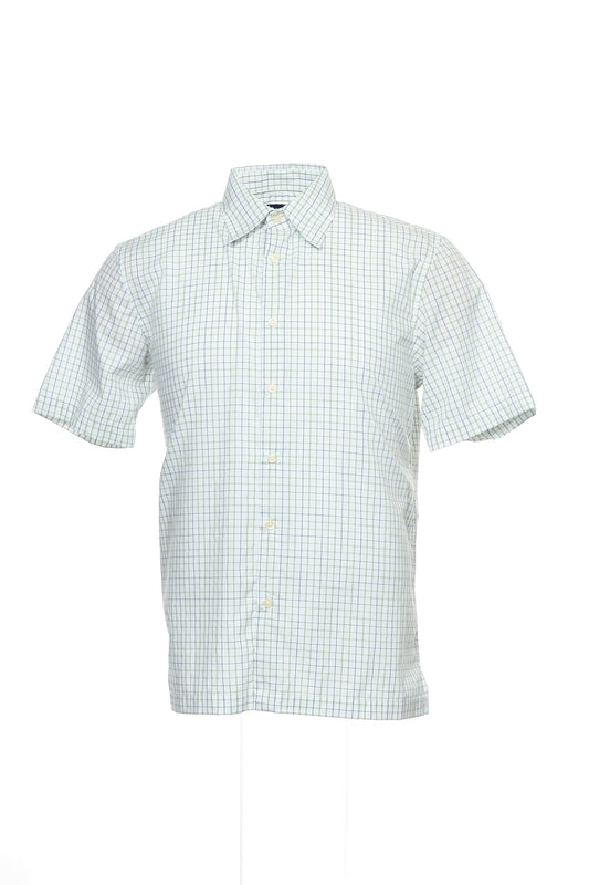 John Ashford Men's Green Window Pane Button Down Shirt