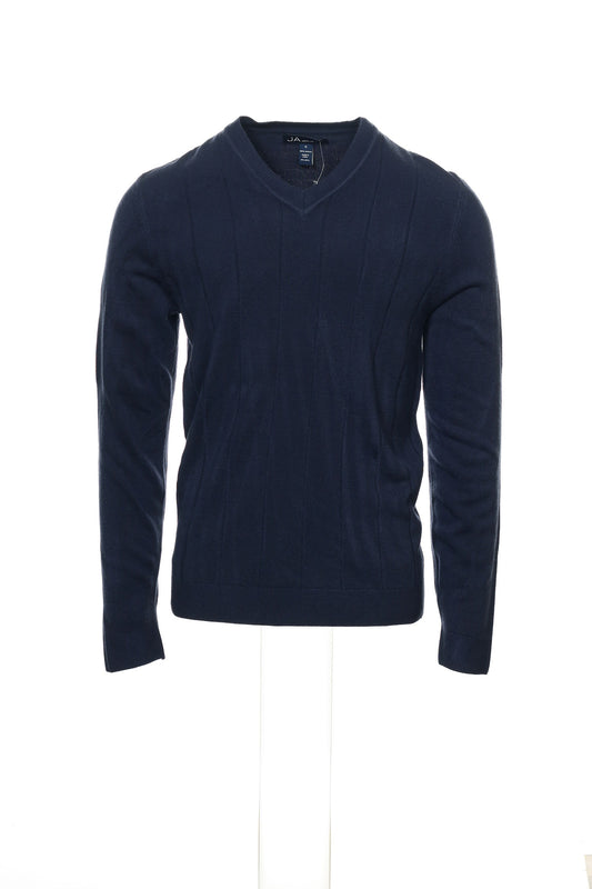JA by John Ashford Men's Blue Cable Knit V-Neck Sweater