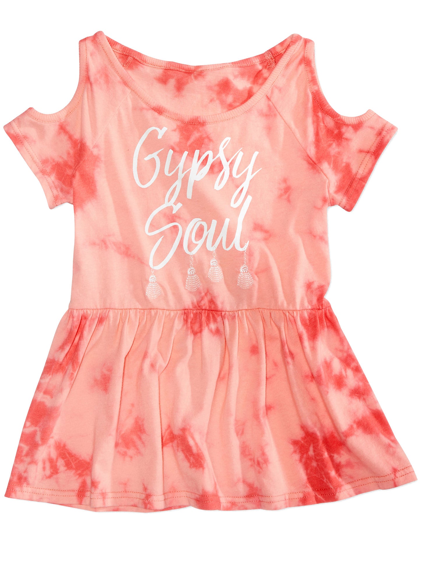 Kandy Kiss Girls Tie-Dyed Cold-Shoulder Top