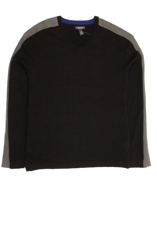 Kenneth Cole Reaction 'Give Me A V!' Men's Black Color Block V-Neck Sweater