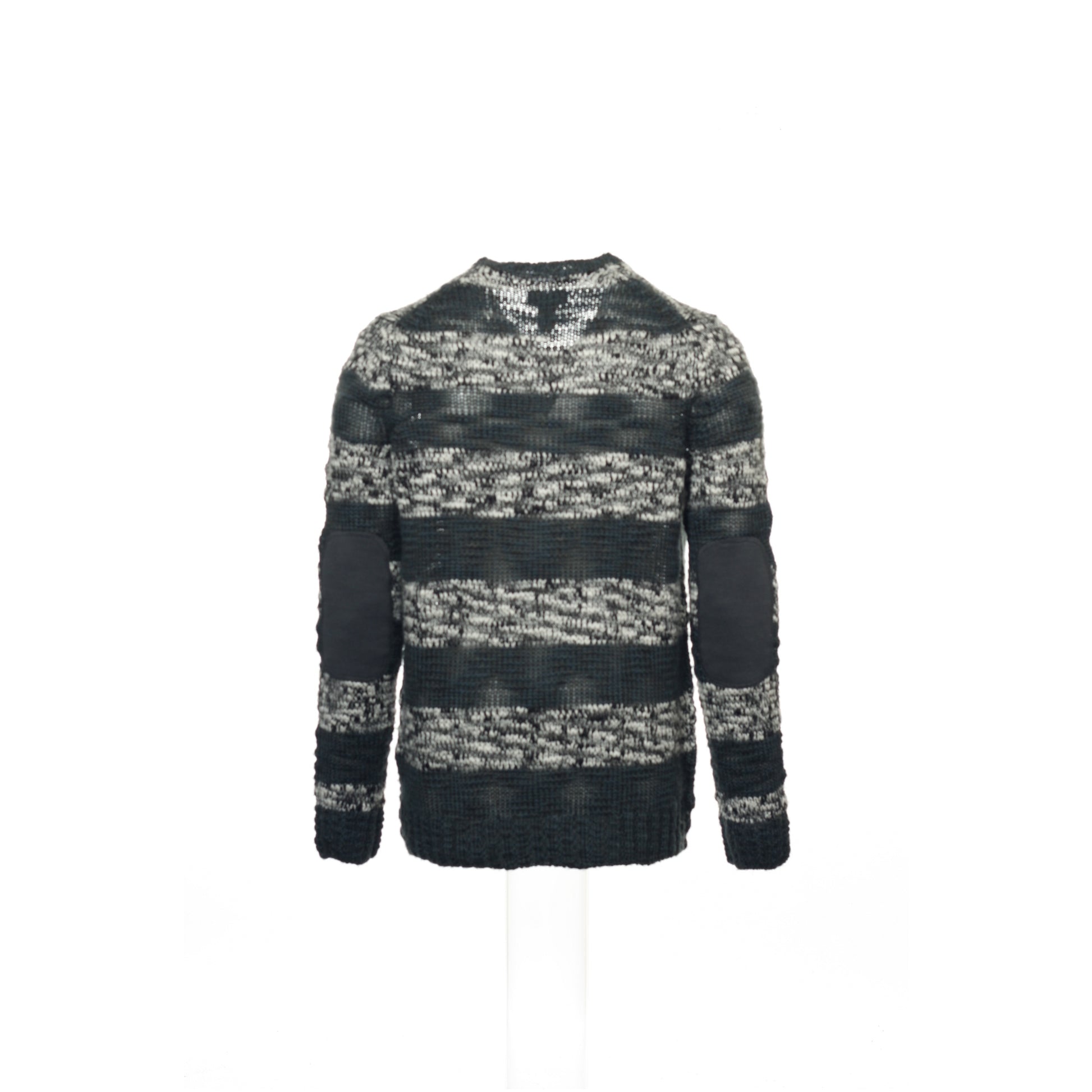 Kenneth Cole Reaction 'Strike Bold' Men's Gray Wide Striped V-Neck Sweater