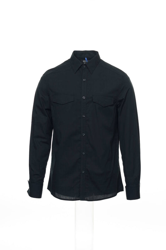 Kenneth Cole Reaction 'Turn Down' Men's Black Striped Button Down Shirt