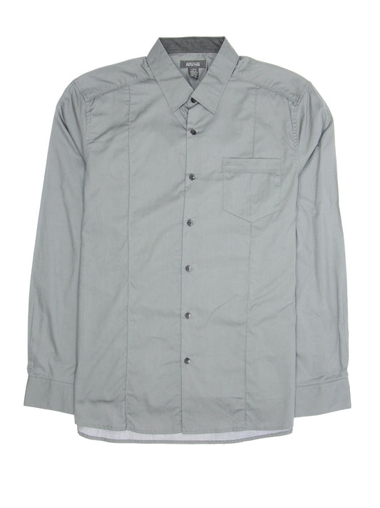 REACTION by Kenneth Cole Men's Gray Button Down Shirt