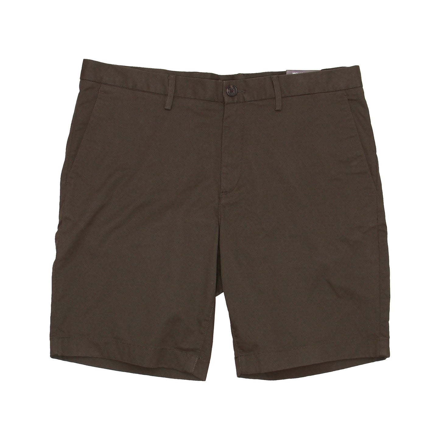 Michael Kors Mens Stretch Olive Dotted 9" Inseam Flat Front Walking Shorts