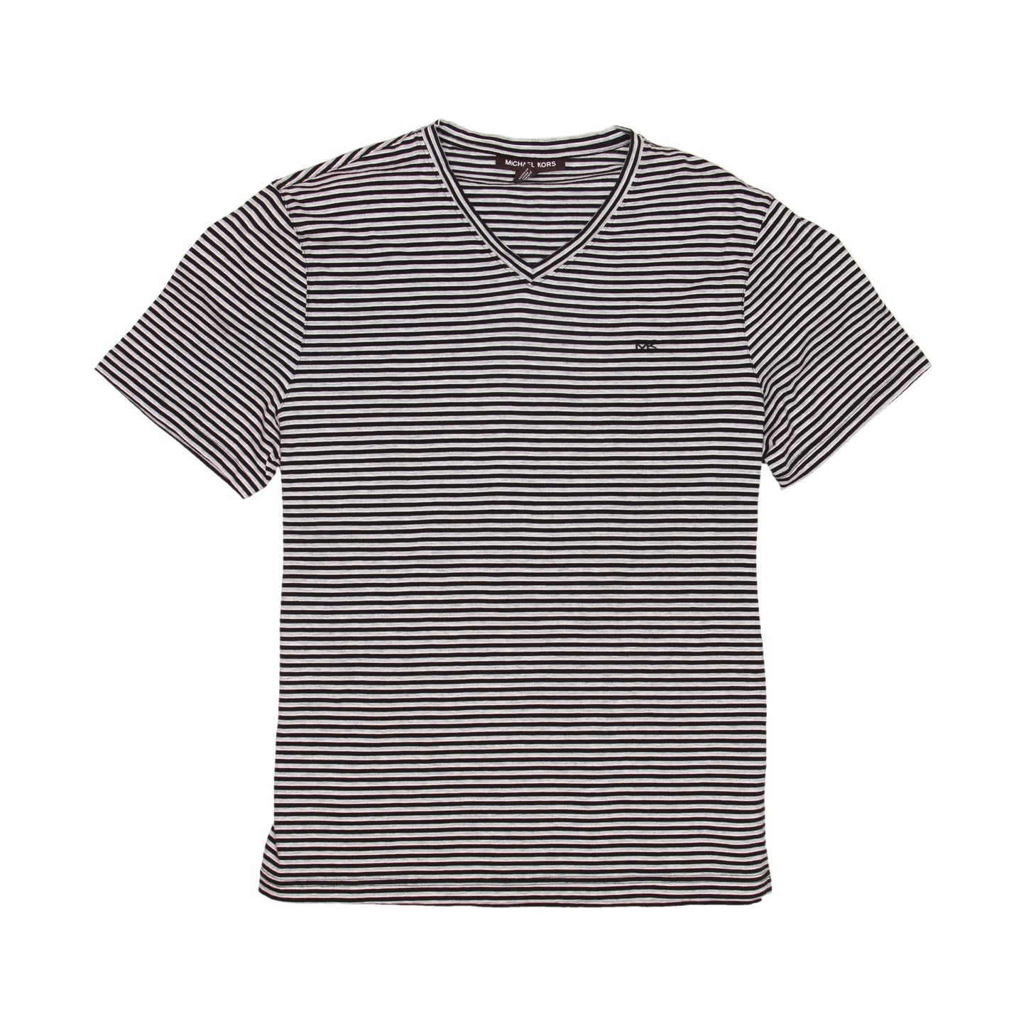 Michael Kors Men's Black Striped Short Sleeve Crew Neck T-Shirt