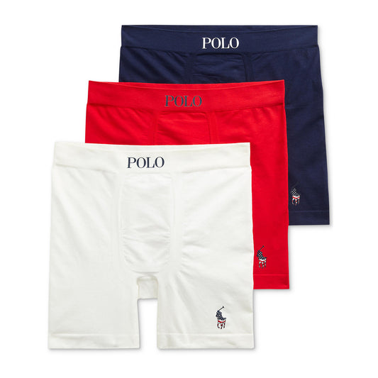Polo Ralph Lauren Mens 3 Pack Seamless Four-way Stretch Boxer Briefs