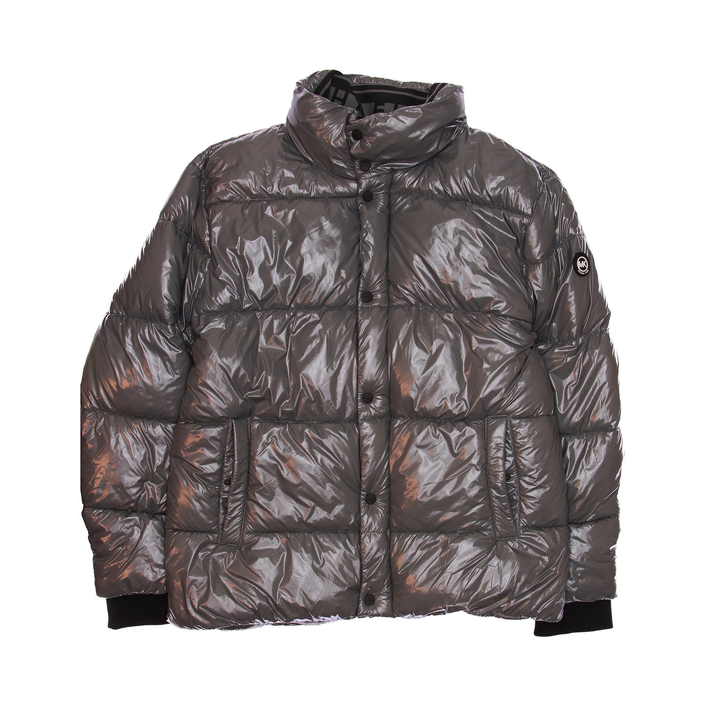 Michael Kors Men's Gunmetal Grey Puffy Quilted Insulated Puffer Jacket