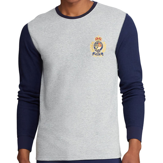 Polo Ralph Lauren Mens Gray Thermal Knit Pajama Shirt