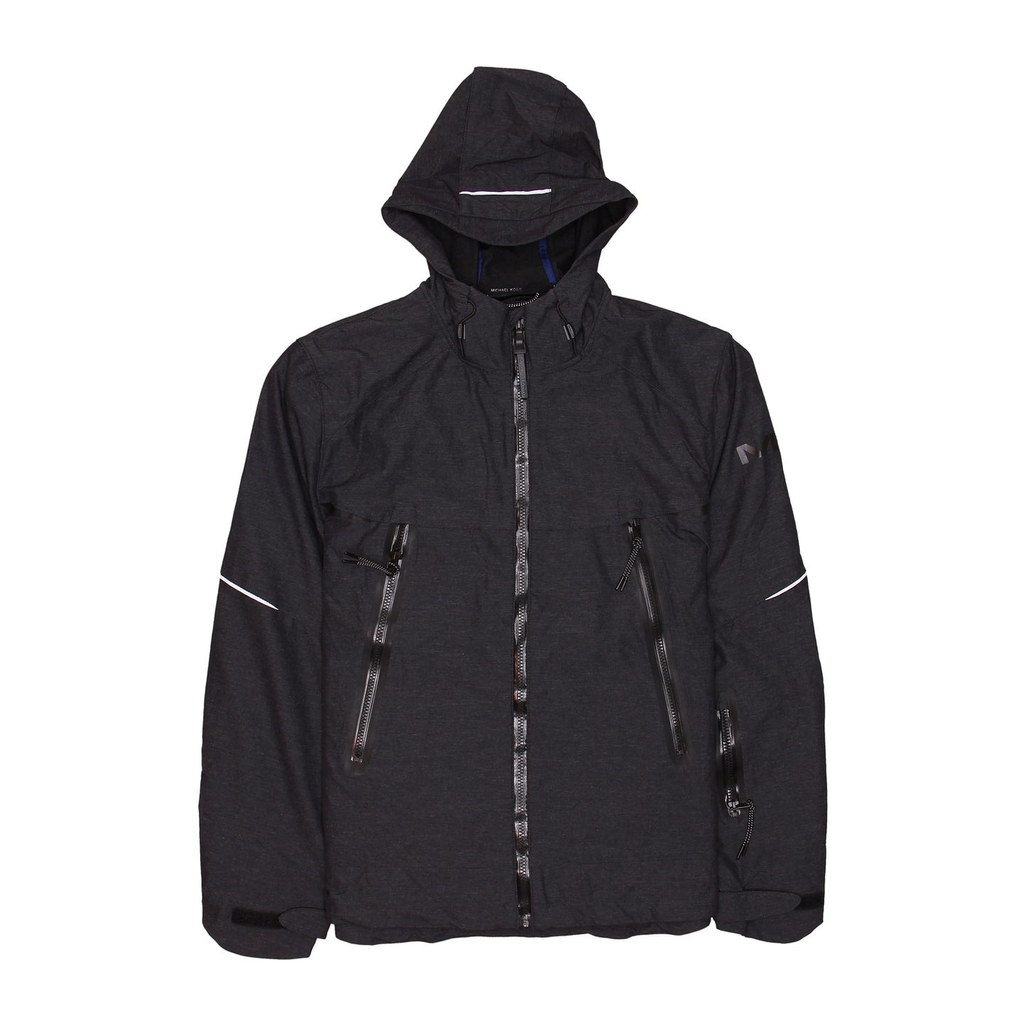 Michael Kors Mens Charcoal Reflective Hooded Sport Jacket