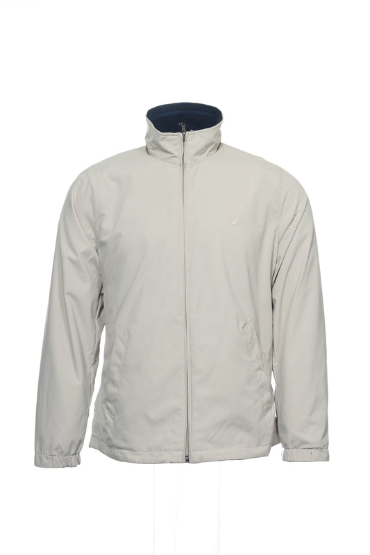 Nautica Men's Reversible Mock Neck Fleece Jacket - True Stone