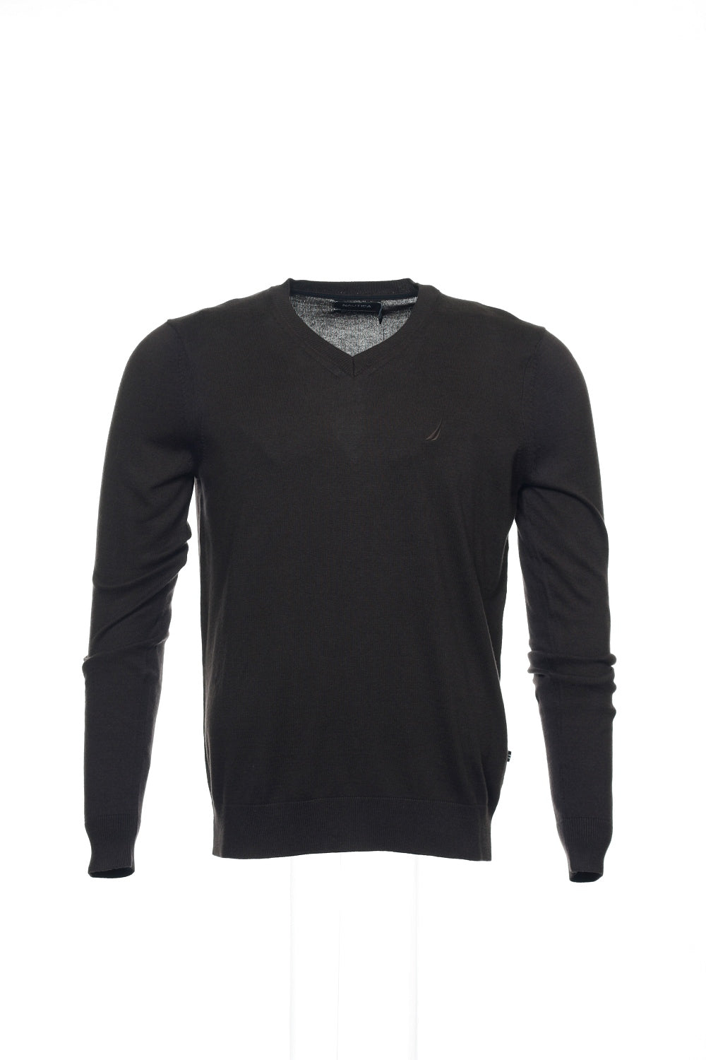 Nautica Men's Brown V-Neck Sweater