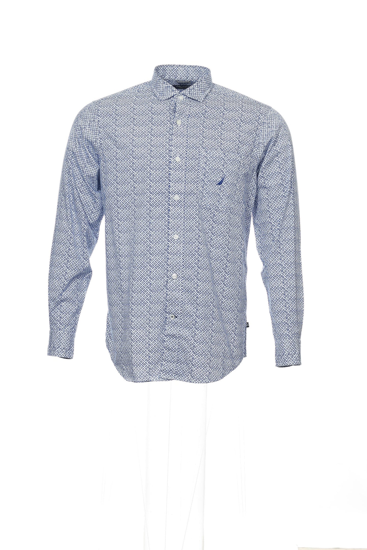 Nautica Men's Blue Floral Button Down Shirt