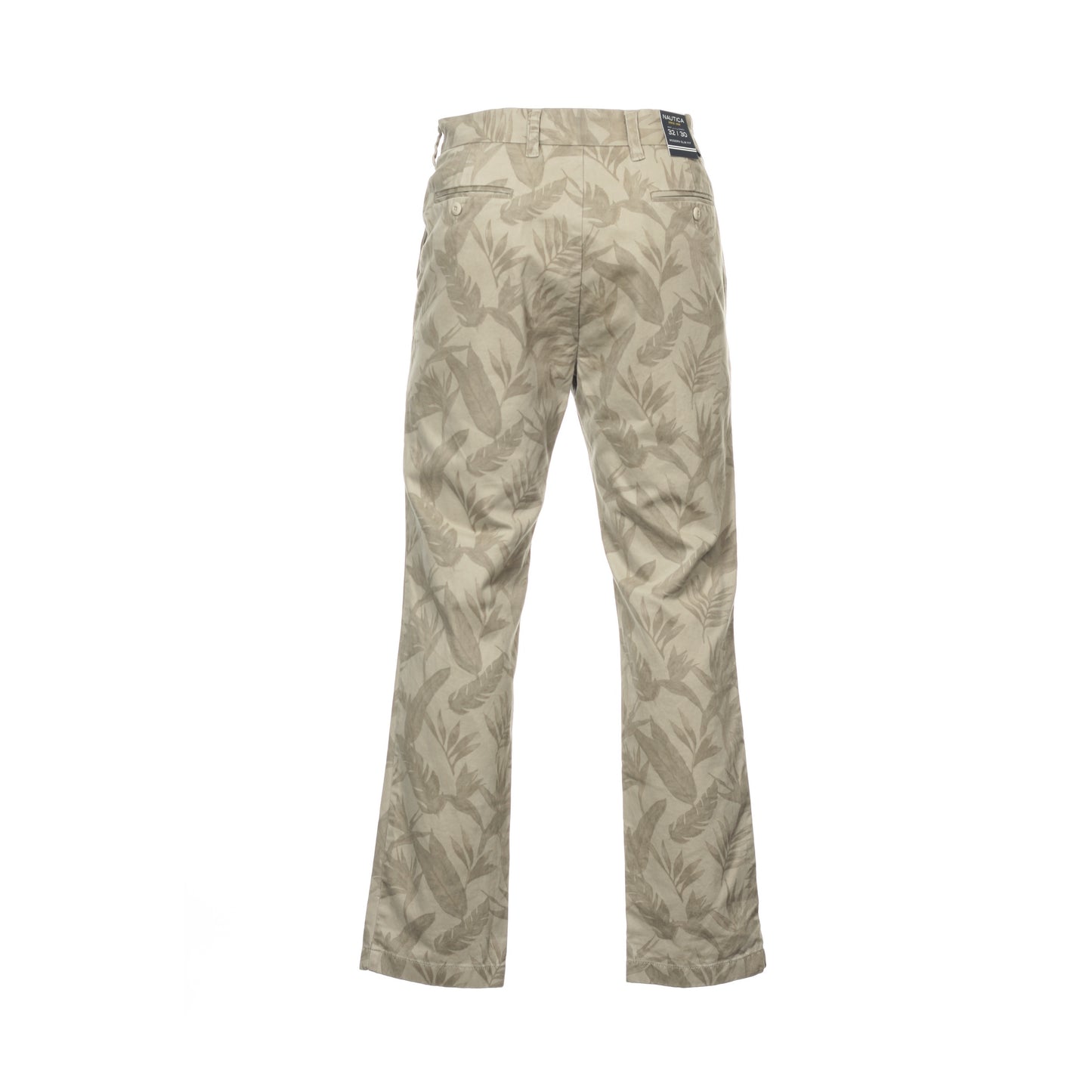 Nautica Mens Beige Modern Slim Fit Hawaiian Cotton Chino Pants Trousers