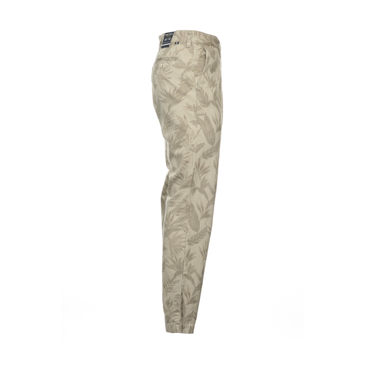 Nautica Mens Beige Modern Slim Fit Hawaiian Cotton Chino Pants Trousers