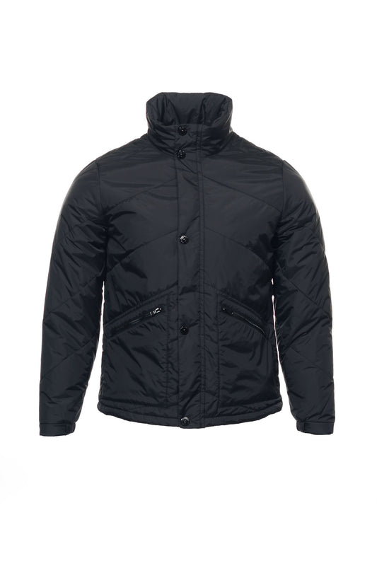 Nautica Mens Black Striped Puffy Jacket