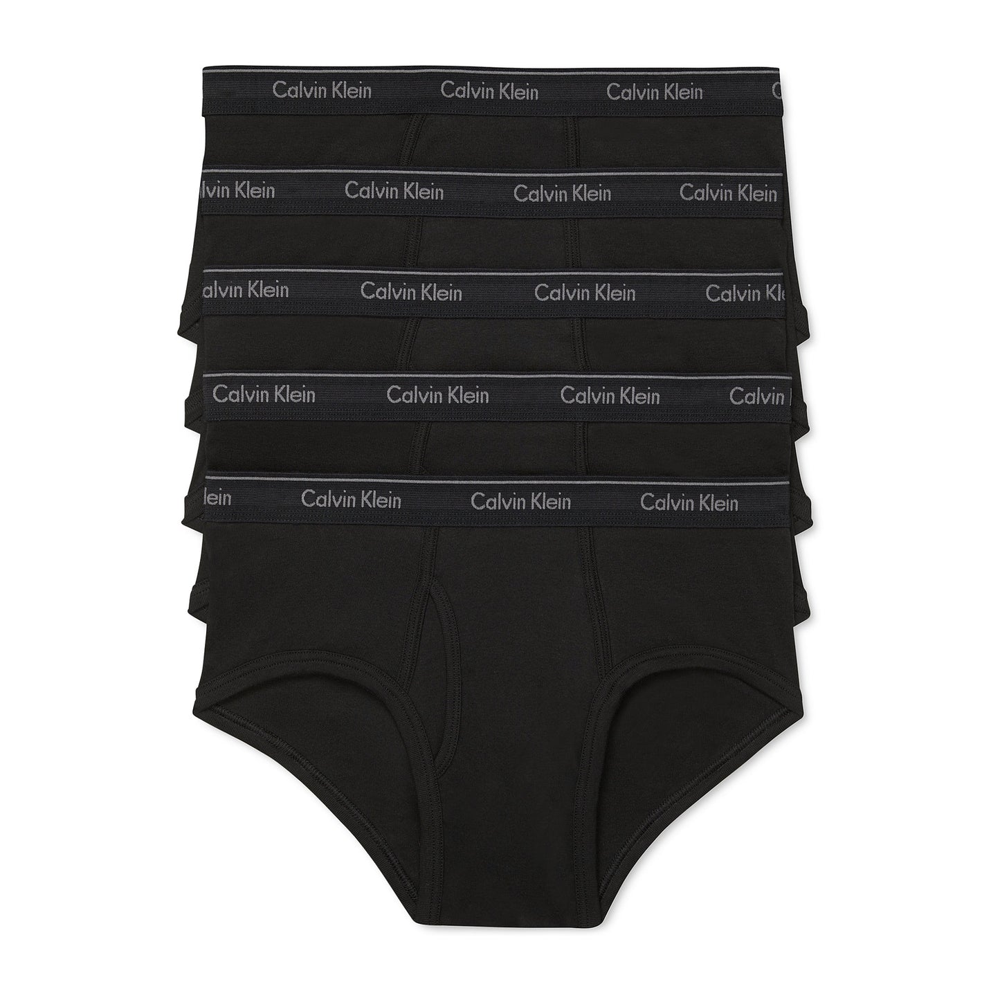 Calvin Klein Men's 5-Pack Black Classic Fit Cotton Briefs (NB1425)